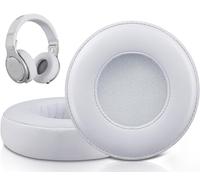 SOULWIT Cuscini Auricolari di Ricambio per Monster Beats Pro/by Dr Dre Detox Cuffie, Cuscinetti Auricolari con Pelle Proteica più Morbida, Schiuma ad Alta Densità per Isolamento Acustico-Bianco
