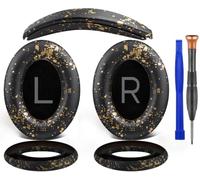 SOULWIT Kit di Ricambio per Cuscini Auricolari + Fascia + Copripadiglioni in Silicone, per Bose QuietComfort 45 (QC45)/QuietComfort SE (QC SE)/Nuove Cuffie Wireless Over-Ear-Nero Oro