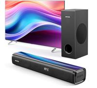 Sound Bar per TV con subwoofer PC Gaming 2.1CH MEVOSTO 2025 aggiornato TV Soundbar Deep Bass Computer Sound System BT 5.3/USB/HD-ARC/Ottico/AUX Bassi e alti regolabili - Home Theater