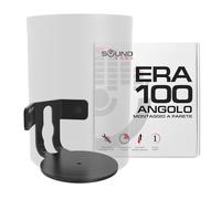Sound bass ERA100 - Staffa angolare per montaggio a parete, a basso profilo, nera, singola (1 pezzo), completa di tutti gli accessori di montaggio compatibile con altoparlanti Sonos ERA 100