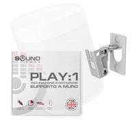 Sound bass Supporto da Parete per Play 1, Bianco, Compatibile solo con Sonos Play:1, Meccanismo di Inclinazione e Rotazione Regolabile, Staffa di Montaggio con Tutti gli Accessori Inclusi
