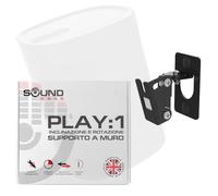 Sound bass Supporto da Parete per Play 1, Nero, Compatibile solo con Sonos Play:1, Meccanismo di Inclinazione e Rotazione Regolabile, Staffa di Montaggio con Tutti gli Accessori Inclusi