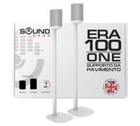 Sound Bass Supporto da Pavimento ERA 100, Doppia Confezione (2pcs), Compatibile con Sonos ERA100 e ERA 100 SL, Sonos ONE e Play:1, Accessori Inclusi, Progettato nel Regno Unito, Coppia (Bianco)