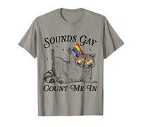 Sound Gay Count Me In LGBTQ Pride Month - Bandiera arcobaleno a forma di procione Maglietta