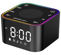 Sound Machine con allarme clcok: 30 suoni di sonno non-looping, sveglia rumore bianco per risveglio naturale - volume e luce regolabili, funzione di memoria, timer di sonno (nero)