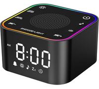 Sound Machine con allarme clcok: 30 suoni di sonno non-looping, sveglia rumore bianco per risveglio naturale - volume e luce regolabili, funzione di memoria, timer di sonno (nero)