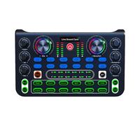 Sound Mixer, Rechargeable Streaming Audio Console, 6.89x4.25x1.65 inches Compact Music Recording Mixer with Sound Effects, Podcast Soundboard for Live Stream and Game