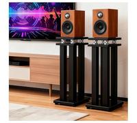 Sound Stands, Floor Stands for Surround Sound, Floor Standing Speaker Stand, with Vibration-Absorbing MDF Design, Metal spring damper, Reduce vibration(Nero,83cm)