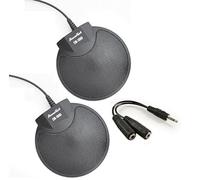 Sound Tech CM-1000 - Set di 2 microfoni da tavolo per conferenze e conferenze stereo omnidirezionale da 3,5 mm e splitter audio