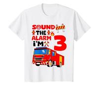 Sound The Alarm I'm 3 Fire Truck 3 ° compleanno ragazzo festa Maglietta