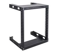 Sound Town 2-Post 12U Supporto a parete Open Frame Rack, 16" di profondità, per server, apparecchiature IT, dispositivi di rete, AV, Patch Panel (ST2PWOR-12U)