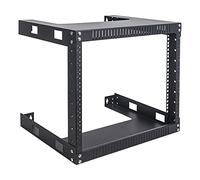 Sound Town 2-Post 8U Supporto a parete Open Frame Rack, 16" di profondità, per server, apparecchiature IT, dispositivi di rete, AV, Patch Panel (ST2PWOR-8U)