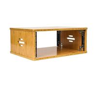 Sound Town DIY 4U Studio Rack con bambù, rovere dorato, montaggio richiesto (STBR-4U)