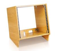 Sound Town DIY STBR-10SL - Scaffale da studio a torretta, 10U, in bambù carbonizzato massiccio, montaggio richiesto