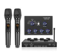Sound Town Microfono wireless a 16 canali con sistema mixer karaoke con 2 microfoni wireless, HD ARC, ottico (Toslink), AUX, supporta Smart TV, Media Box, PC, Bluetooth, soundbar, ricevitore