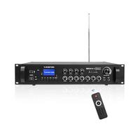 Sound Town SDCA240-4 - Amplificatore di potenza commerciale compatto con Bluetooth, in alluminio, 240 W, 4 zone, 70 V/100 V, per ristoranti, salotti, bar, pub, scuole e magazzini