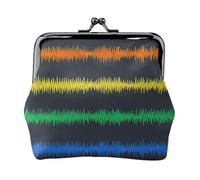 Sound Wave - Mini portafoglio da donna in pelle con chiusura a bacio