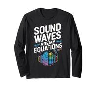 Sound Waves Are My Equations Headphones Brain Art Maglia a Manica