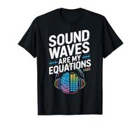Sound Waves Are My Equations Headphones Brain Art Maglietta