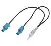 Sound-way Adattatore antenna per autoradio AM/FM/Dab connettore Y doppio 2 Fakra Z a DIN maschio/femmina universale compatibile con BMW, Mercedes, Volkswagen, Dacia, Peugeot, Citroen Mini Cooper