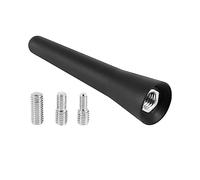 Sound Way Antenna Radio Auto Universale, Antenna Compatta per Auto 6,5 cm, 3 Adattatori M4 M5 M6, Facile da Montare, Acciaio Inox e Gomma, Universale Compatibile con tutti i veicoli, AM/FM/DAB