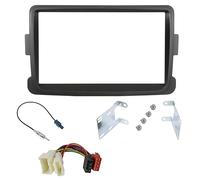 Sound Way Kit di Montaggio Autoradio, Telaio Frontale 2 DIN con Supporti, Adattatore Antenna, Cavo Adattatore Connettore ISO Compatibile con Renault Dacia