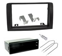Sound-Way Kit Mascherina Autoradio 1 DIN / 2 DIN Nera Compatibile con Fiat Idea e Lancia Musa - Cornice di Installazione Stereo + Chiavi Estrazione + Adattatore Antenna
