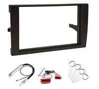 Sound Way Kit Montaggio Autoradio 2 DIN, Mascherina Doppio DIN, Chiavi di Smontaggio, Adattatore Antenna, Cavo Connettore ISO Compatibile con Audi A4 B6 B7, Seat Exeo