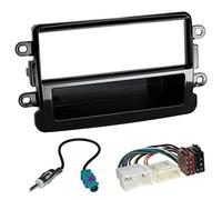 Sound-way Kit Montaggio Autoradio, Mascherina 1 DIN / 2 DIN, Cavo Adattatore Connettore ISO, Adattatore Antenna, compatibile con Dacia Duster, Sandero