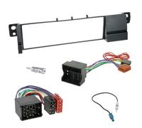 Sound Way Kit Montaggio Autoradio, Mascherina 1 DIN, Cavo Adattatore Connettore ISO, Adattatore Antenna, Adattatore Antenna Fakra Compatibile con Serie 3, E46