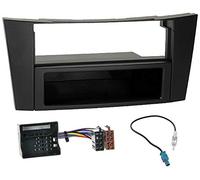 Sound Way Kit Montaggio Autoradio, Mascherina 1 DIN, Cavo Adattatore Connettore ISO, Adattatore Antenna, Compatibile con Mercedes Classe E 2002-2009