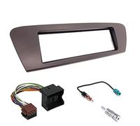 Sound-way Kit Montaggio Autoradio, Mascherina 1 DIN, Cavo Adattatore Connettore ISO, Adattatore Antenna, compatibile con RENAULT SCENIC 2009