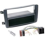 Sound-way Kit Montaggio Autoradio, Mascherina 1 DIN, Vano Portaoggetti, Cavo Adattatore Connettore ISO, Adattatore Antenna compatibile con Mercedes