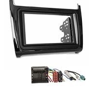 Sound Way Kit Montaggio Autoradio, Mascherina Adattatore 2 DIN con supporti di montaggio, Adattatore Antenna, Cavo Connettore ISO compatibile con VolksWagen VW Polo 6C dal 2014