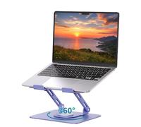 SOUNDANCE Supporto per computer portatile con base girevole a 360°, supporto ergonomico per scrivania, regolabile in altezza regolabile, supporto pieghevole per laptop, supporto stabile in metallo per