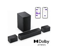 SOUNDBAR + SUBWOOFER ULTIMEA Poseidon M4T - 5.1 Soundbar con Dolby Atmos, Subwoofer Wireless 5,25", Controllo APP, Sistema Audio 5.1 canali, Potenza Max 410 W, Nero