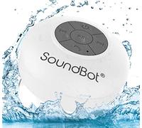 SoundBot SB510 HD - Altoparlante da doccia Bluetooth resistente all'acqua, vivavoce portatile con microfono integrato, 6 ore di riproduzione, pulsanti di controllo e ventosa dedicata per docce