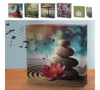Soundbox - Set di 4 sensori di movimento, 12 x 12 x 3,5 cm, in cartone, in plastica, per meditazione, suono d'onda, canto di gabbiani (1 set di 4 Soundbox)