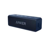 Soundcore Anker 2 Cassa Bluetooth Portatile con Suono Stereo 12W, Bluetooth 5, BassUp, IPX7, 24h, Associazione Stereo WiFi, per Casa, Esterno, Viaggi, Nero+Blu