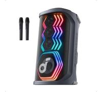Soundcore Rave 3S AI cassa bluetooth portatile con 2 microfoni wireless, ideale per karaoke e feste, 200W, 12 ore, rimozione vocale AI, potenziatore vocale, riverbero, spettacolo di luci