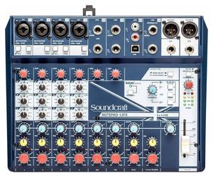 SOUNDCRAFT NOTEPAD-12FX MIXER 12 CANALI USB EFFETTI LEXICON PHANTOM POWER +48V 4 MIC INPUT