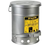 SoundGuard Steel Oily Waste Bin con coperchio azionato a pedale, 20 l, argento