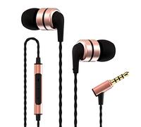 SoundMAGIC Auricolari, In Ear Cuffie Stereo con Microfono, Isolamento del Rumore,Bassi Potenti, cablate Metallo Auricolari, jack universale da 3,5 mm,auricolari ad alta fedeltà(E10C,Oro)