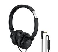 SoundMAGIC P22C - Cuffie leggere, cablate con microfono, comode e portatili, con isolamento acustico, design pieghevole, colore: nero