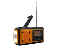 Soundmaster Kurbelradio DAB112OR, Pannello Solare, Batteria a Batterie, Luce LED