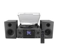Soundmaster MCD1950SW torre stereo con giradischi DAB+ lettore CD USB MP3 Bluetooth codifica digitalizzazione, 75 ohm, attacco antenna
