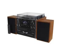 Soundmaster MCD5550SW Musiccentre with DAB+, Record Player, CD/MP3, Double Cassette and Encoding, Colore:braun