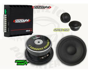 SoundPack M3 Amplificatore SD 400 W rms + 2 Woofer 16cm + Tweeter Ground Zero