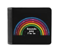Sounds Gay I Am in Novità Portafoglio Sottile Tasca Frontale Bifold Portafoglio con Porta Carte di Credito per Donne Uomini, Stile:, Taglia unica, Per tutte le stagioni