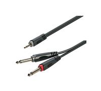 SOUNDSATION - Cavo adattatore (jack 3,5 stereo - 2 jack 6,3 mono/1,5 mt) sjjj-15bk